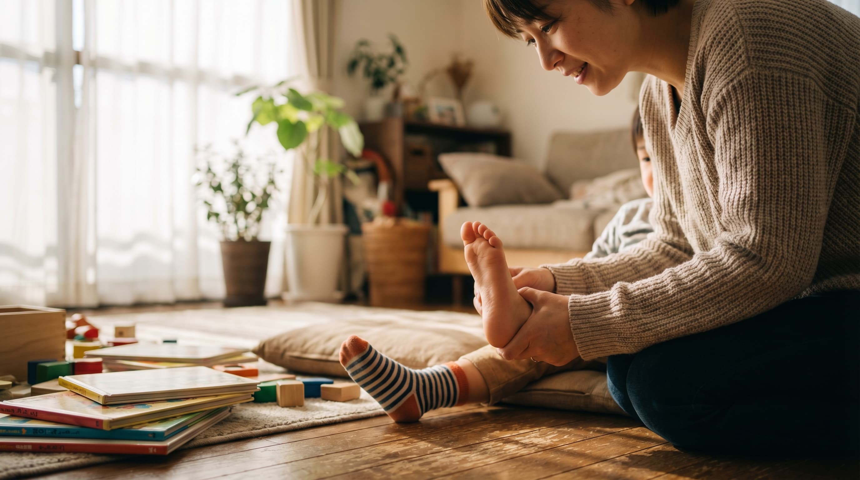 「土踏まずがありません」、扁平足