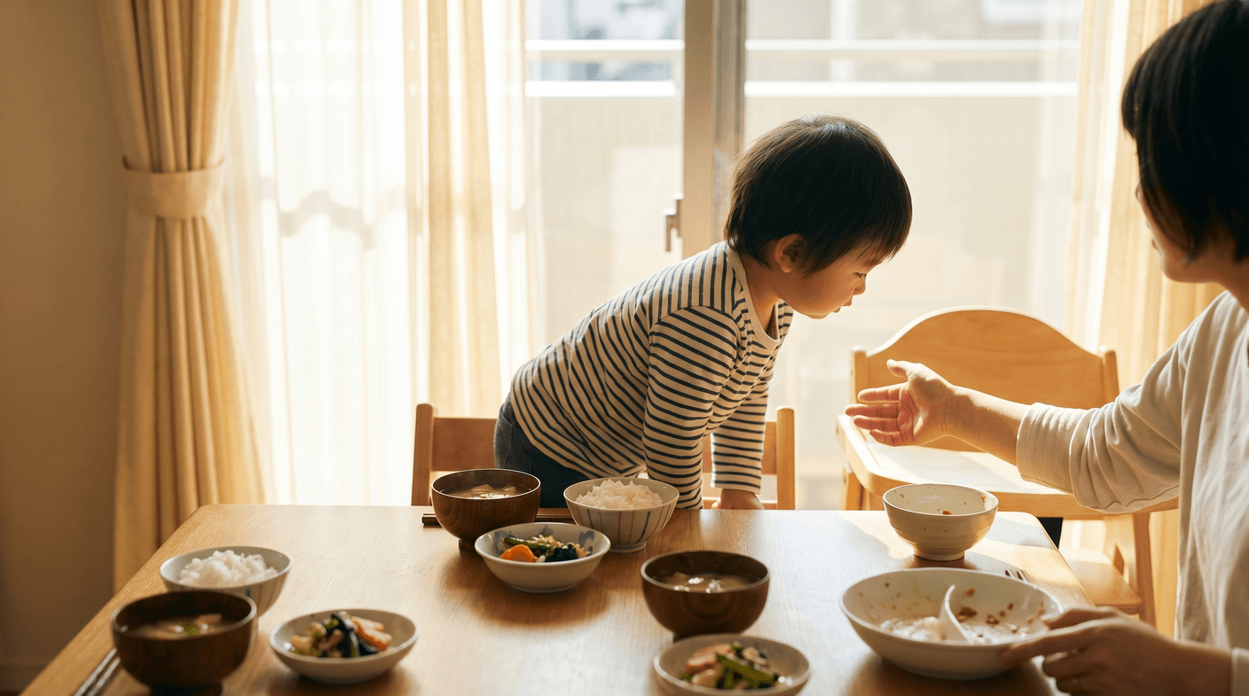 「食事中に立ち歩く」