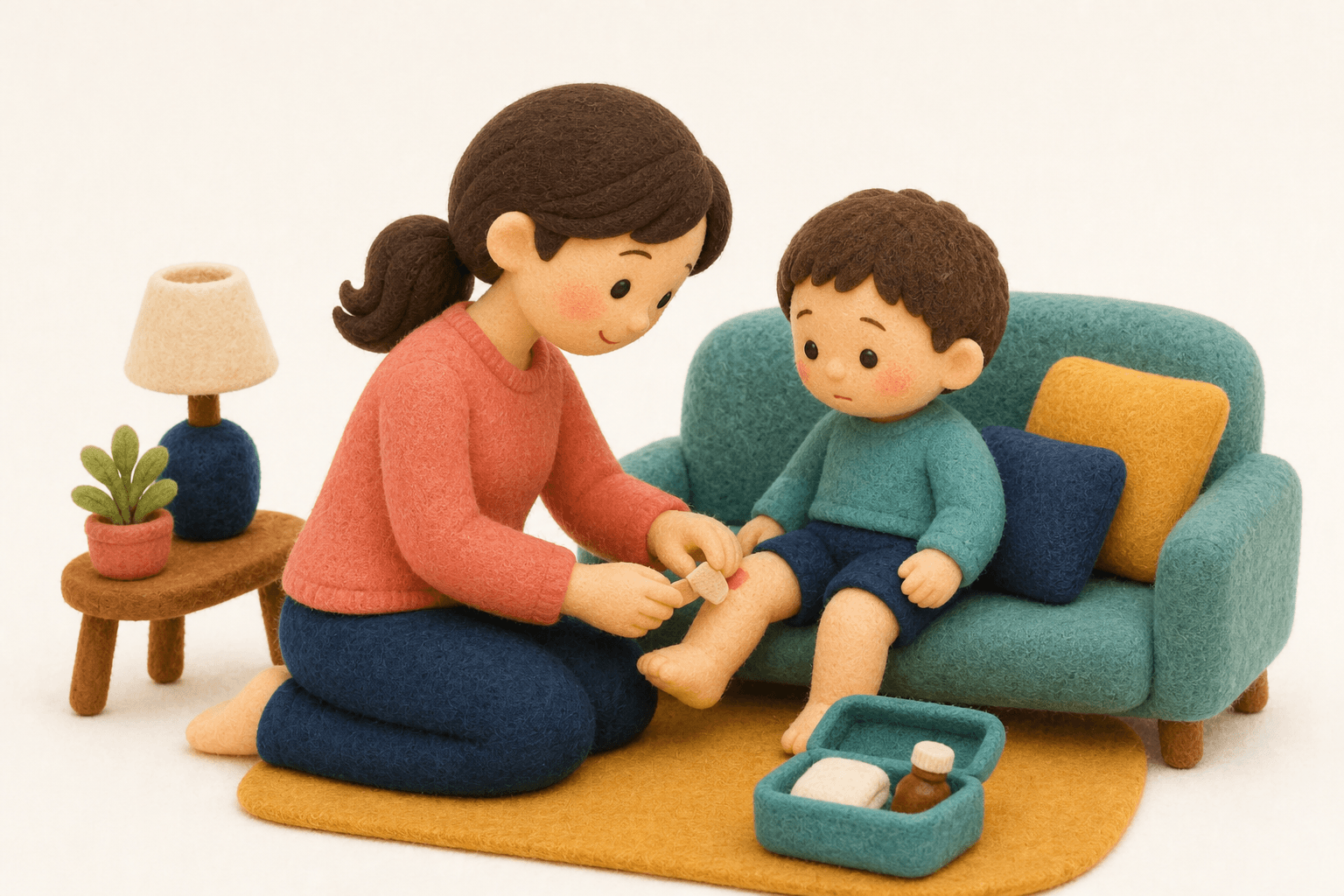 チックとは何ですか?の場面を示すフェルト人形風イラスト