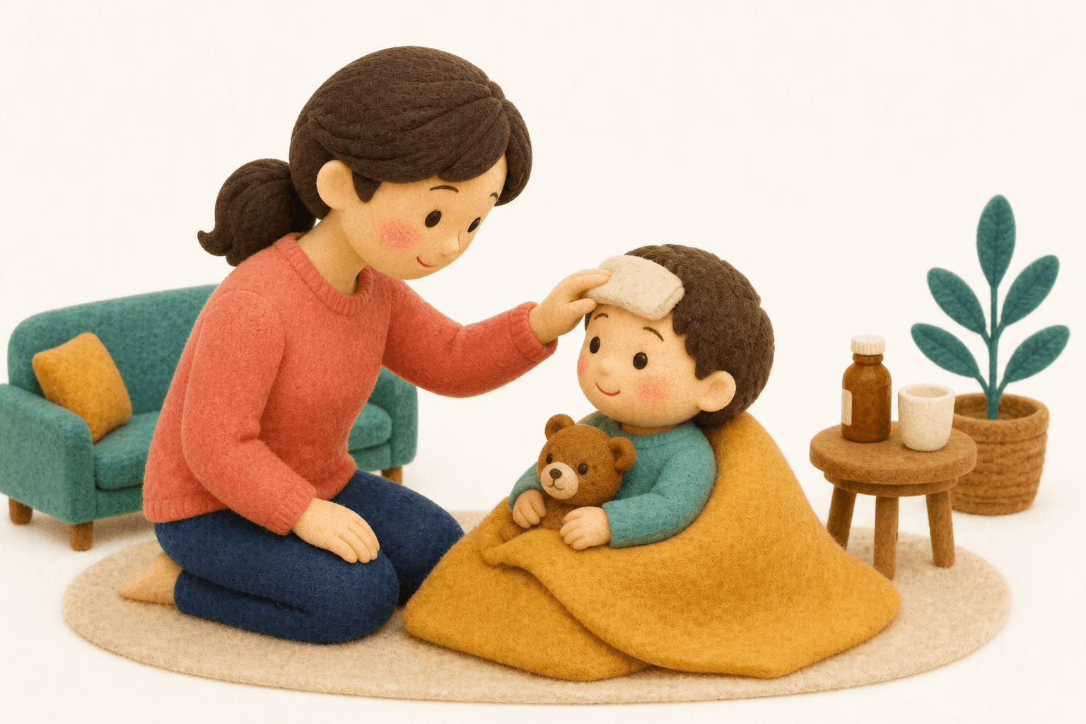 ディスレクシアとはどんな状態ですか?の場面を示すフェルト人形風イラスト