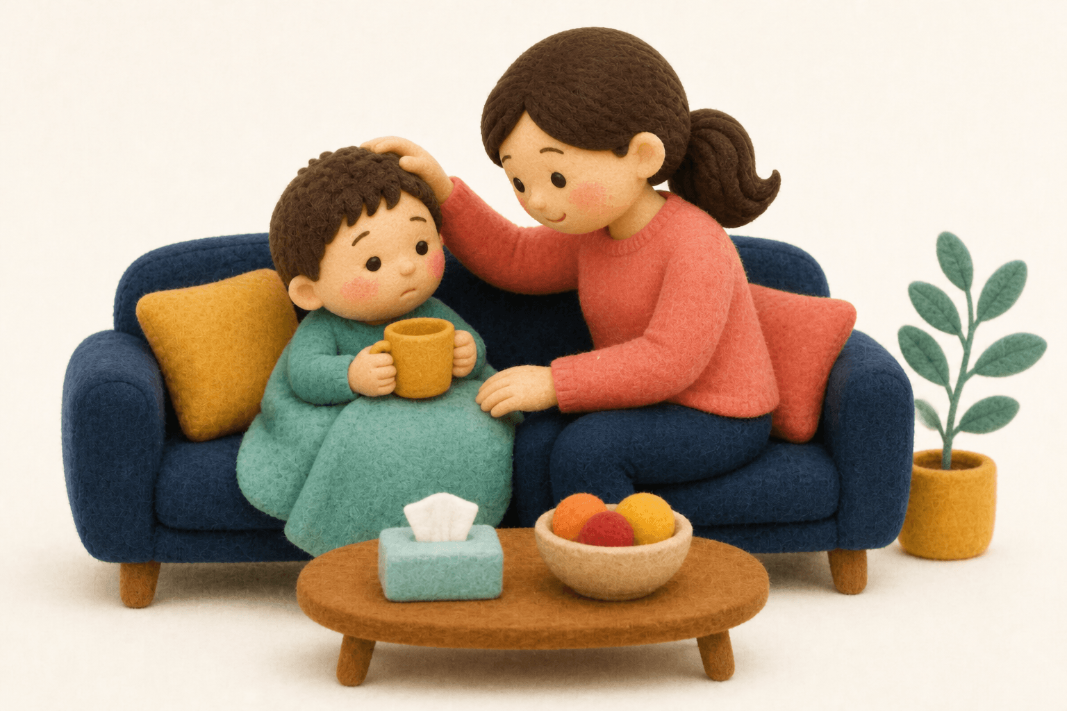 どうやって評価・診断するのですか?の場面を示すフェルト人形風イラスト