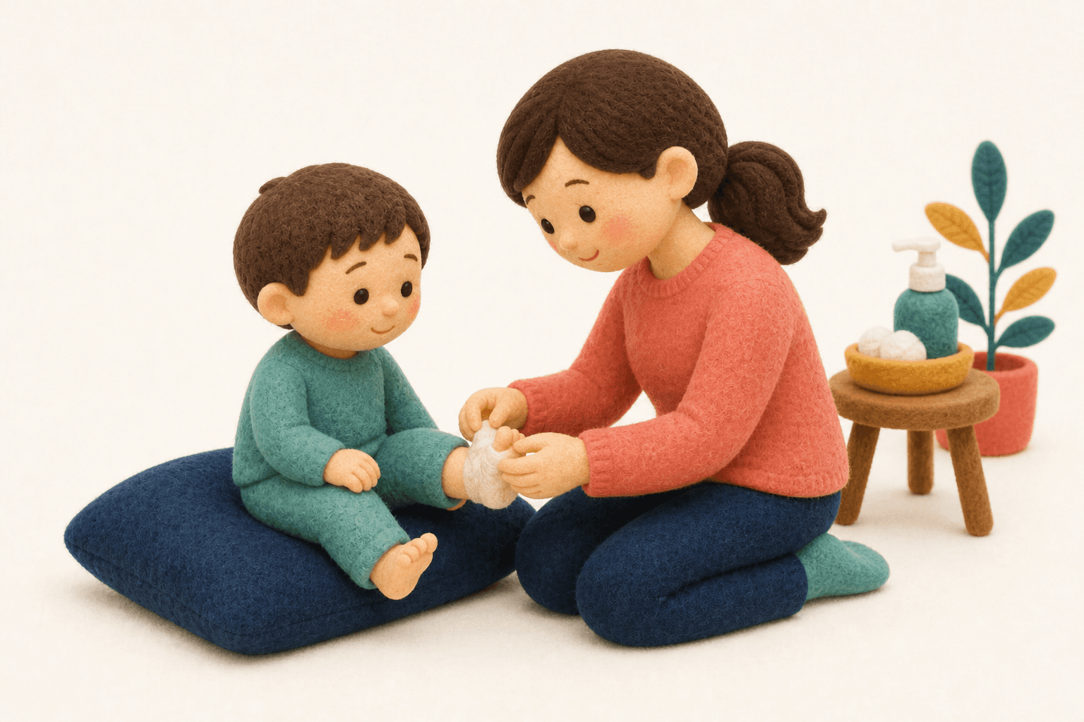 早くから始めたほうが有利ですか?の場面を示すフェルト人形風イラスト