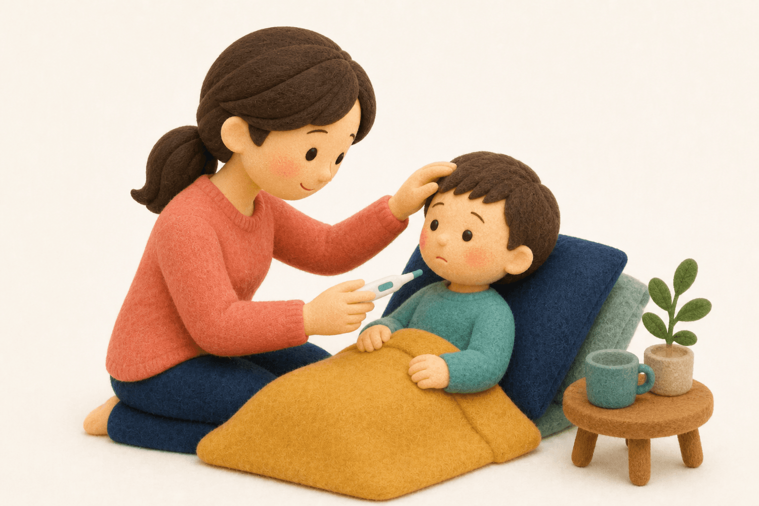 2E(二重に特別な子ども)とは?の場面を示すフェルト人形風イラスト