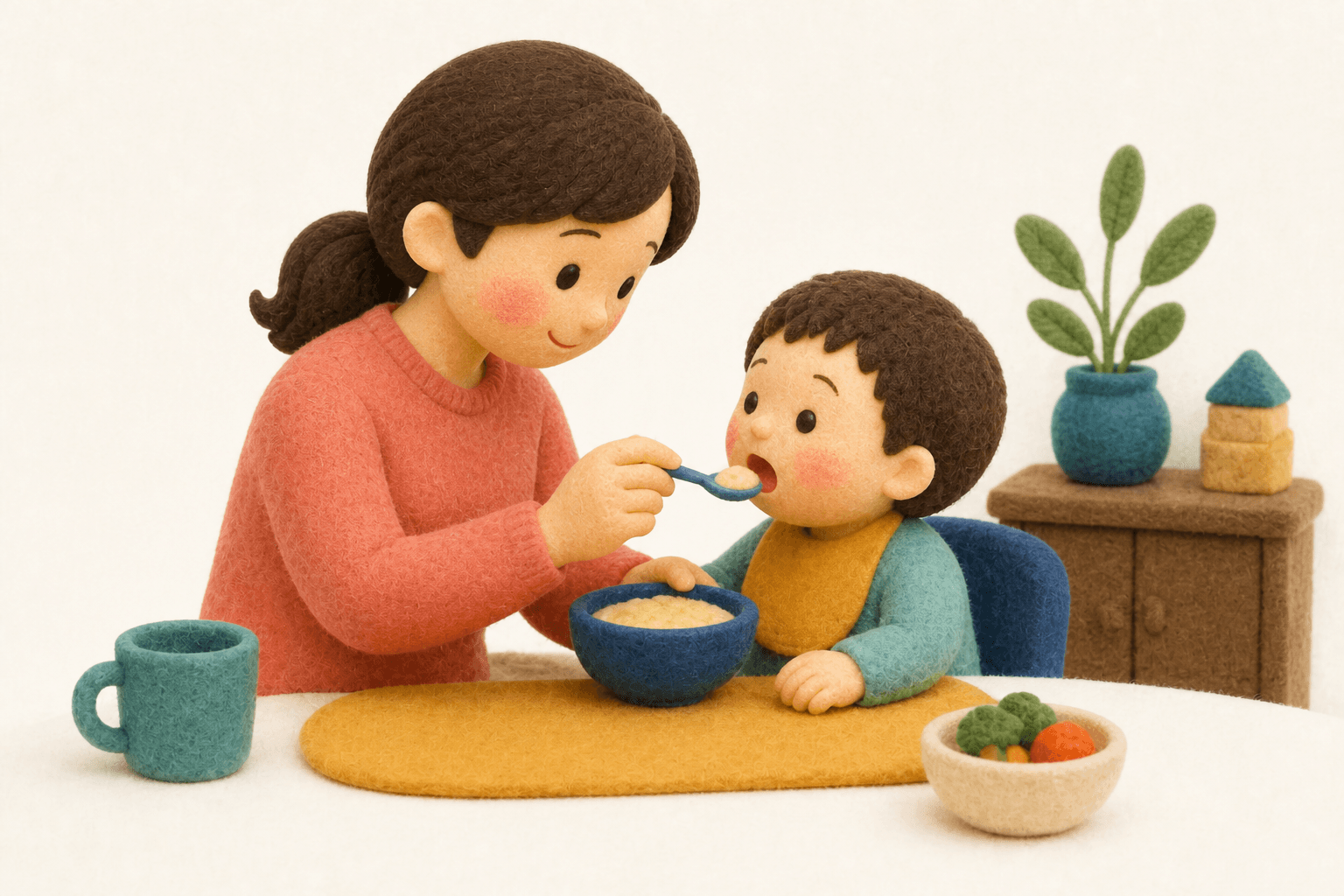 冠動脈瘤とは?の場面を示すフェルト人形風イラスト