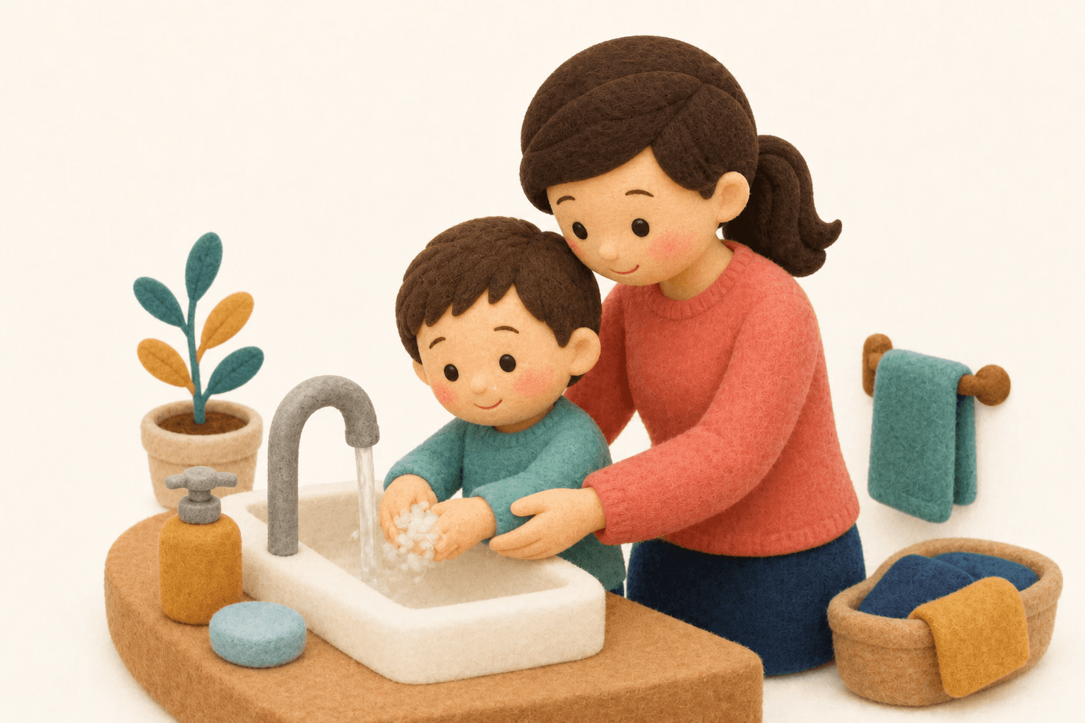 学習障害とはどんな状態ですか?の場面を示すフェルト人形風イラスト