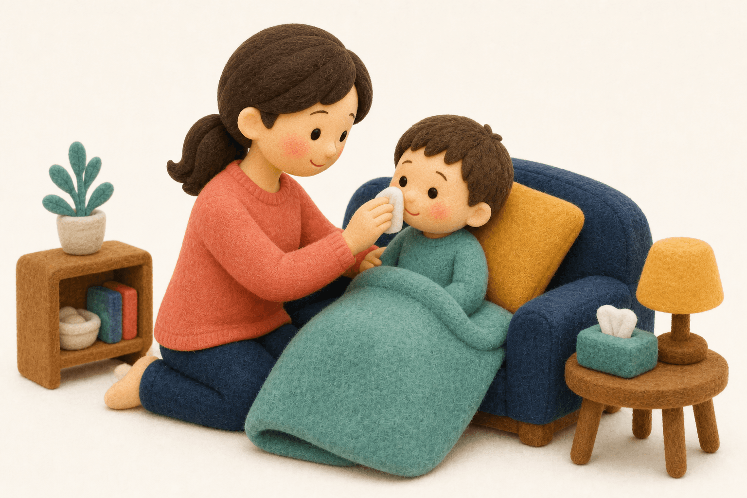 学習障害の検査はどのように行うのですか?の場面を示すフェルト人形風イラスト