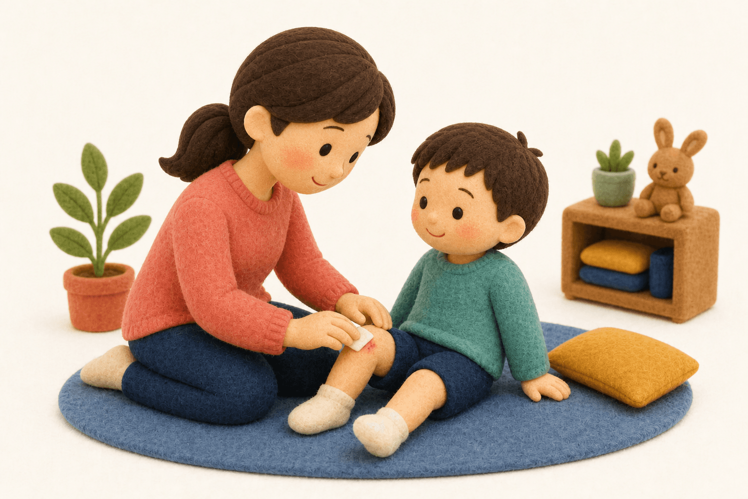 学習障害の子どもにはどんな支援が必要ですか?の場面を示すフェルト人形風イラスト